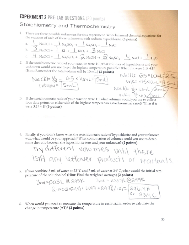 experiment 2 laboratory questions