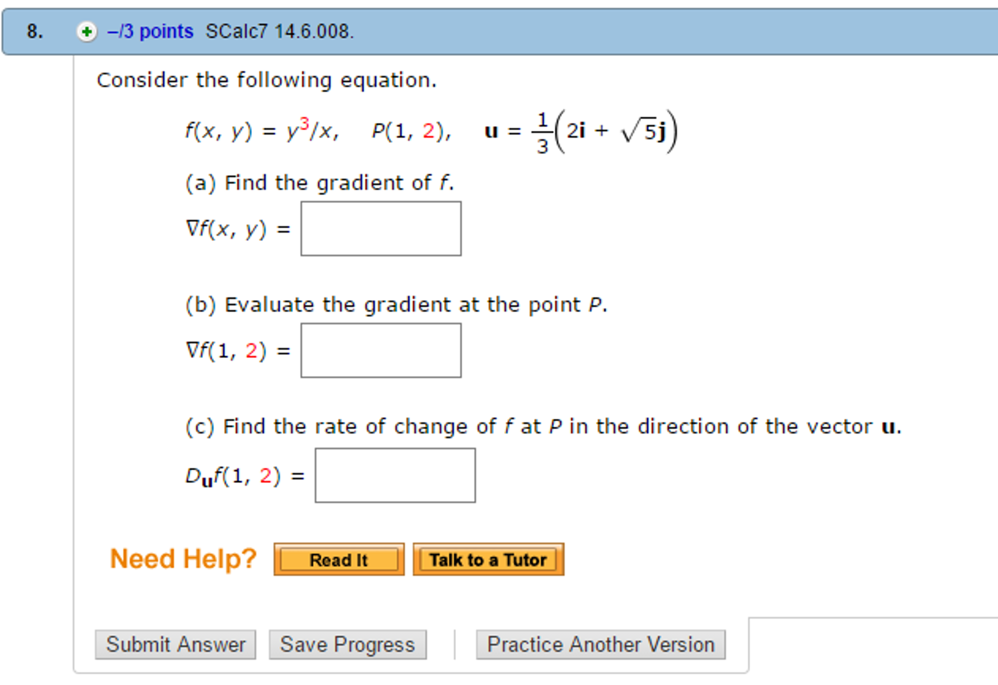 Solved Consider The Following Equation F X Y Y 3 X Chegg Com