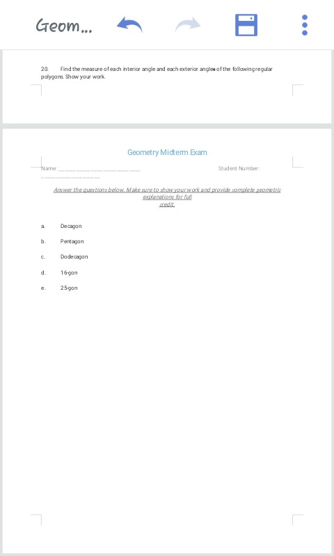 Solved Find The Measure Of Each Interior Angle And Each E