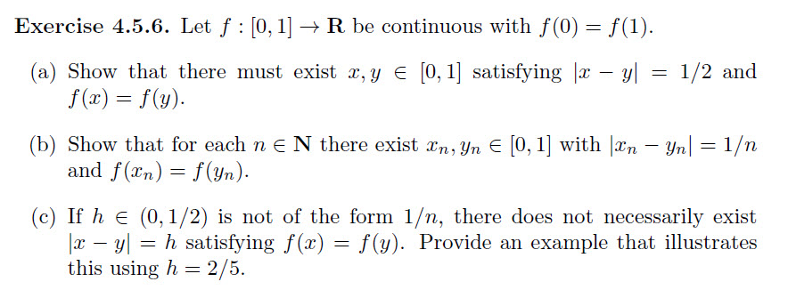 Solved Exercise 4 5 6 Let F 0 1 R Be Continuous W Chegg Com