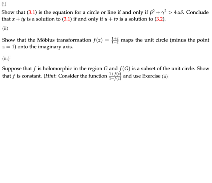 Solved Show That 3 1 Is The Equation For A Circle Or Li Chegg Com