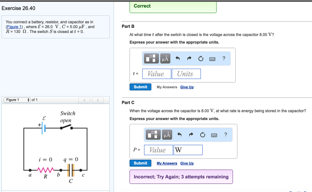 Solved You Connect A Battery Resistor And Capacitor As Chegg Com