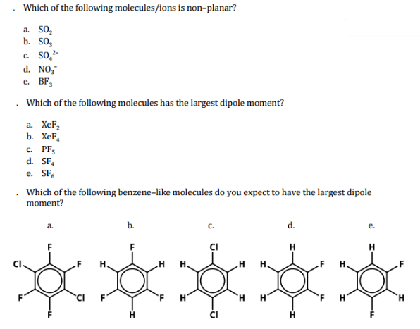 Solved Which Of The Following Molecules/Ions Is Non-Planar? | Chegg.com Solved Which Of The Following Molecules/Ions Is Non-Planar? | Chegg.com