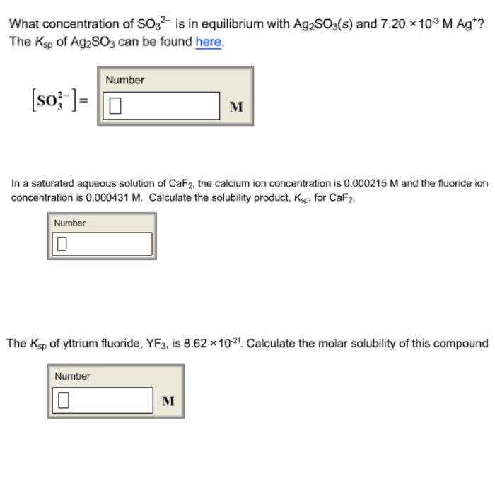 What Concentration Of So 3 2 Is In Equilibrium With Chegg 