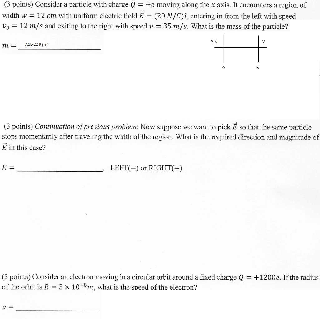 Solved Consider A Particle With Charge Q E Moving Alon Chegg Com