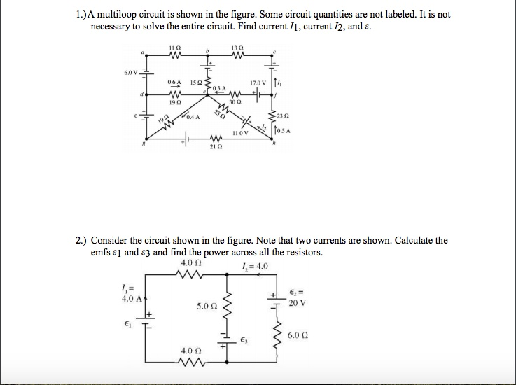 A multiloop circuit is given in the figure below. The current I_1