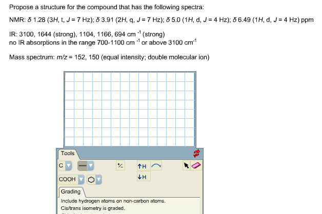 Solved Propose A Structure For The Compound That Has The Chegg Com