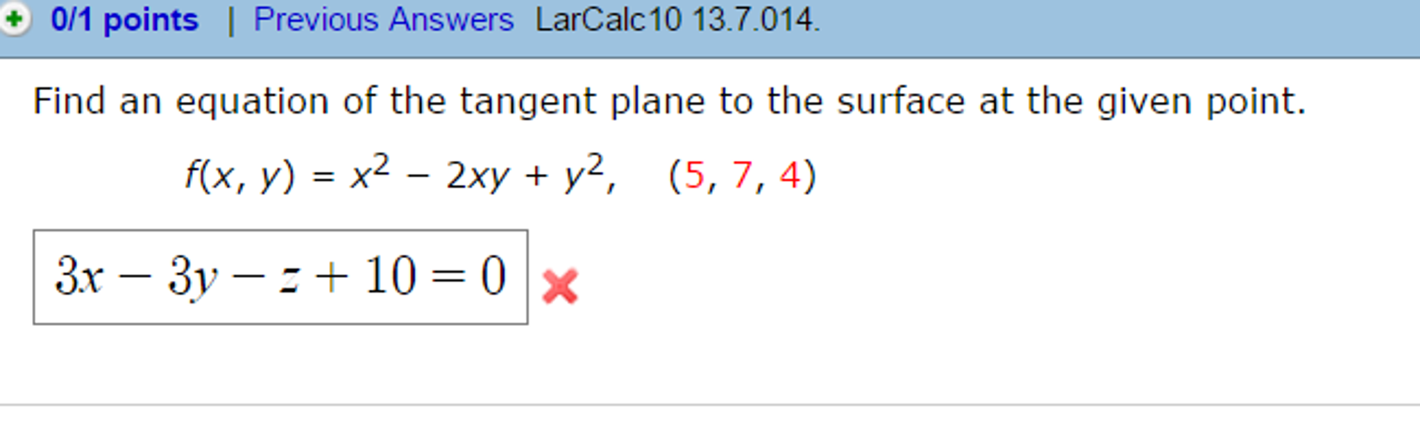 Solved Find An Equation Of The Tangent Plane To The Surface Chegg Com