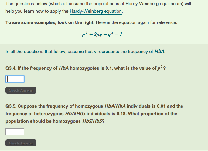 Solved: If The Frequency Of HbA Homozygotes Is 0.1, What I