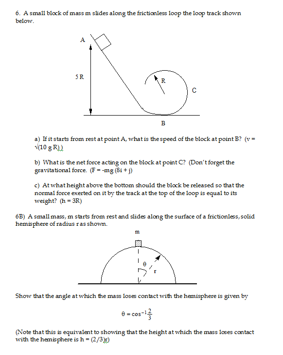 Solved: A Small Block Of Mass M Slides Along The Frictionl... | Chegg.com