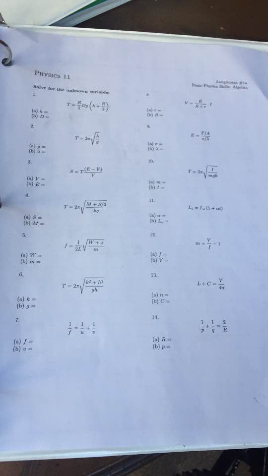 Solved Solve For The Unknown Variable T R 2 D G H R Chegg Com