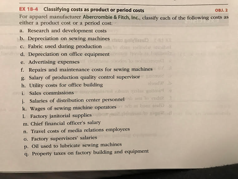 Classifying Costs As Product Or Period 