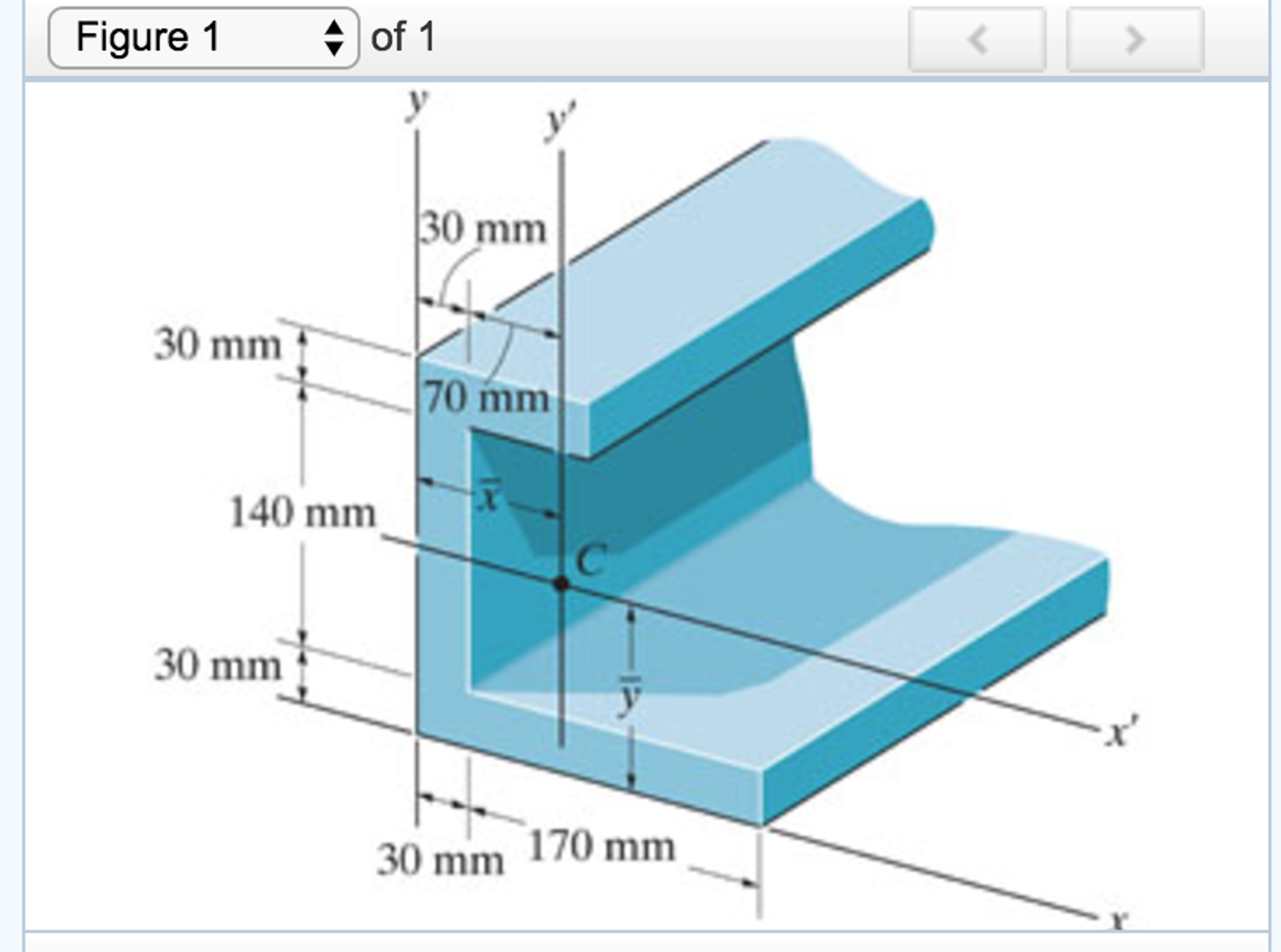 Solved Part A Determine the distance y¯ to the centroid C of 