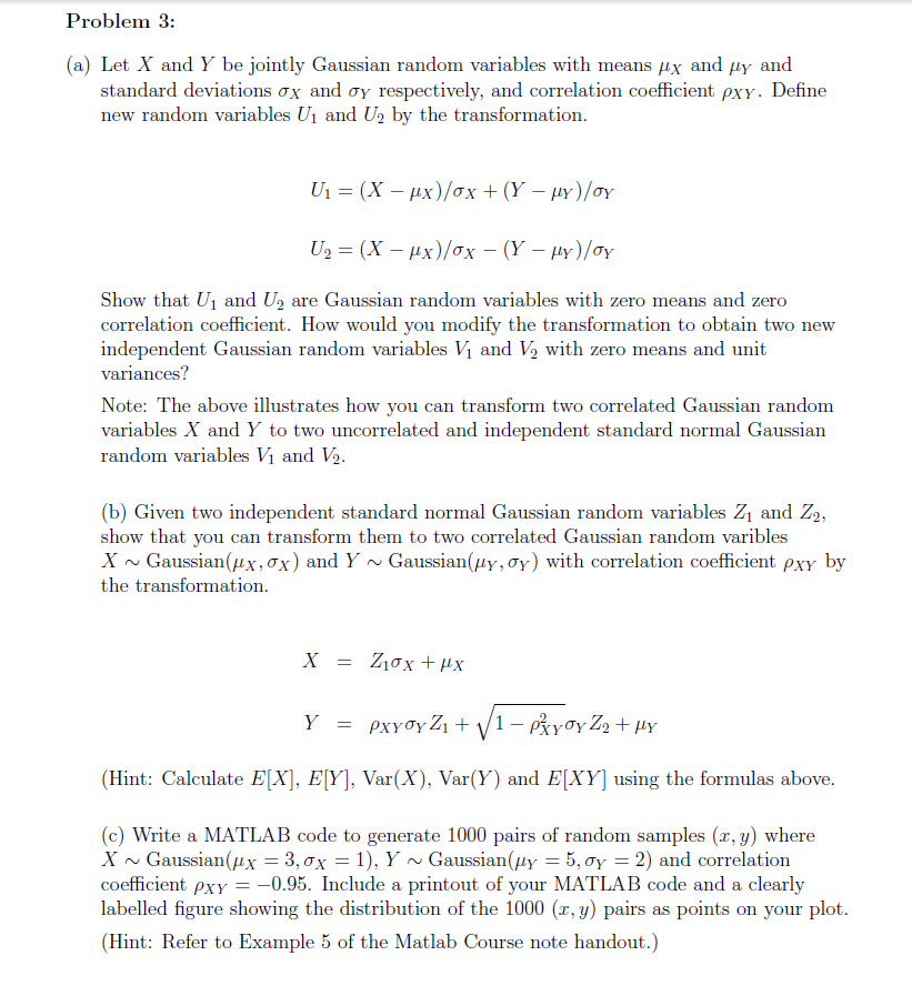 X And Y Be Jointly Gaussian Random Variables With Chegg Com