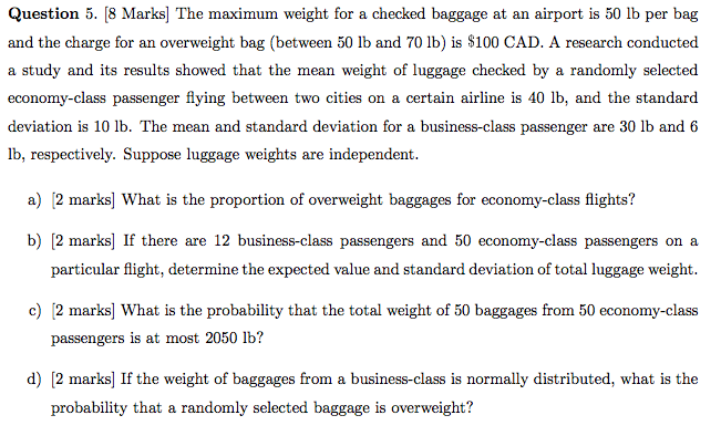 max weight for luggage