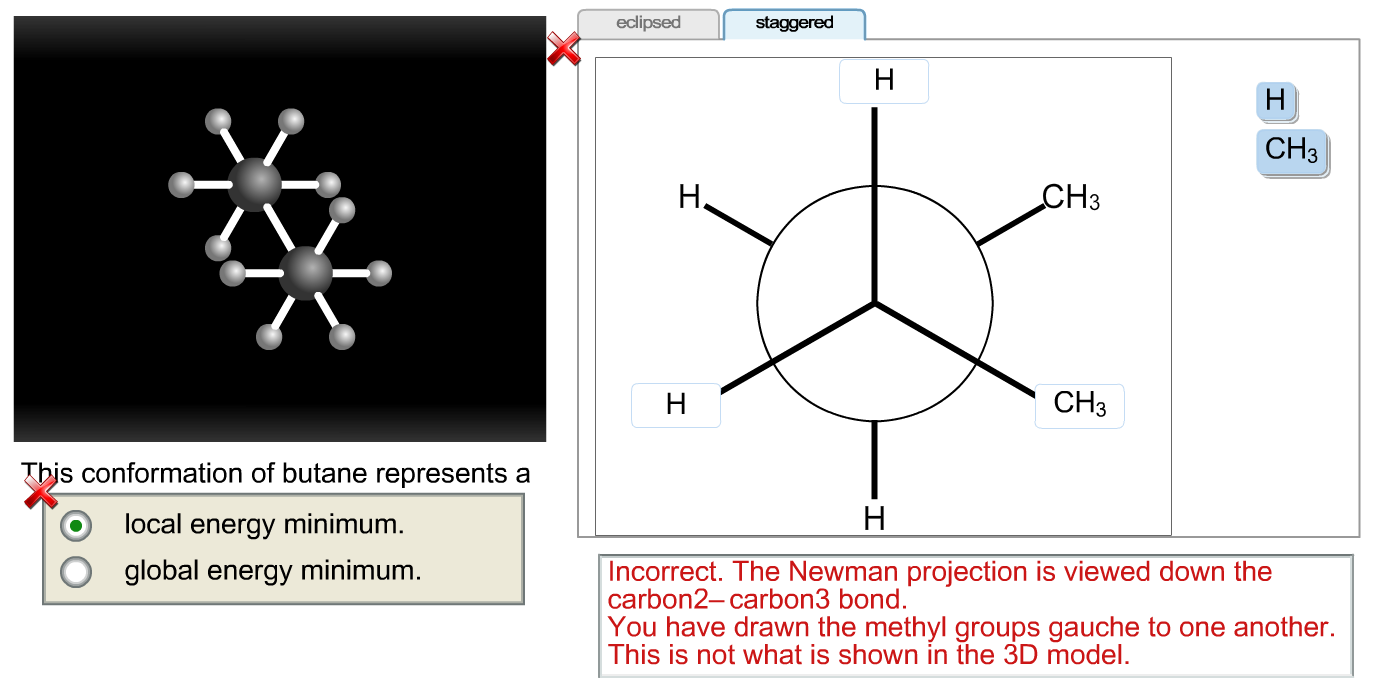 Solved A Three Dimensional Representation Of Butane Is Sh Chegg Com