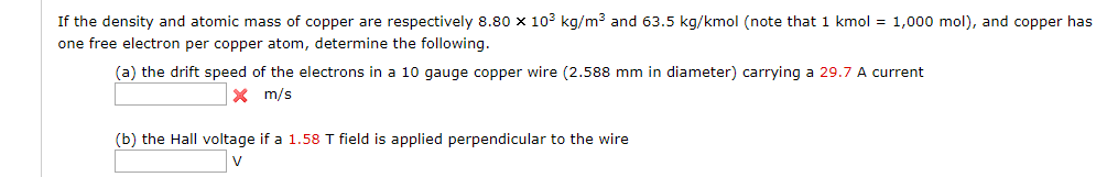 Solved If The Density And Atomic Mass Of Copper Are Respe