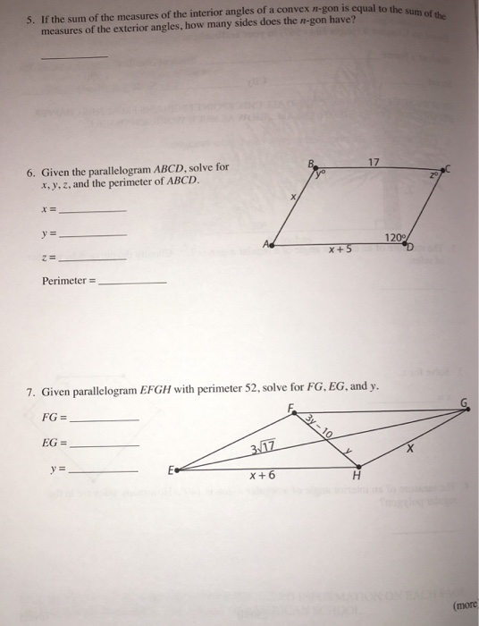 Solved 5 If The Sum Of The Measures Of The Interior Angl