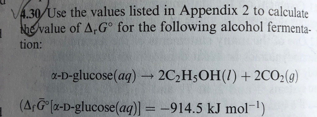 4 30 Use The Values Listed In Appendix 2 To Calculate Chegg Com