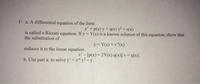 Solved A Differential Equation Of The Form Y P X Y Q Chegg Com