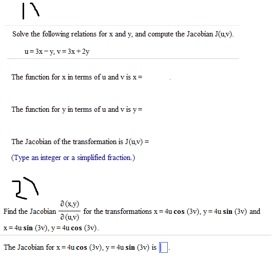 Solved Solve The Following Relations For X And Y Compute Chegg Com