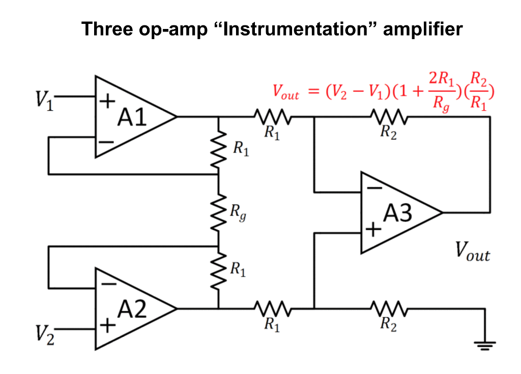 Solved Three Op Amp Instrumentation Amplifier 2r1 R2 O
