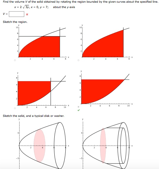 Solved Find The Volume Vof The Solid Obtained By Rotating Chegg Com