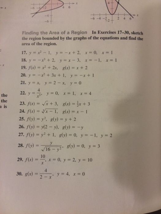 Solved Finding The Area Of A Region In Exercises Sketch T Chegg Com