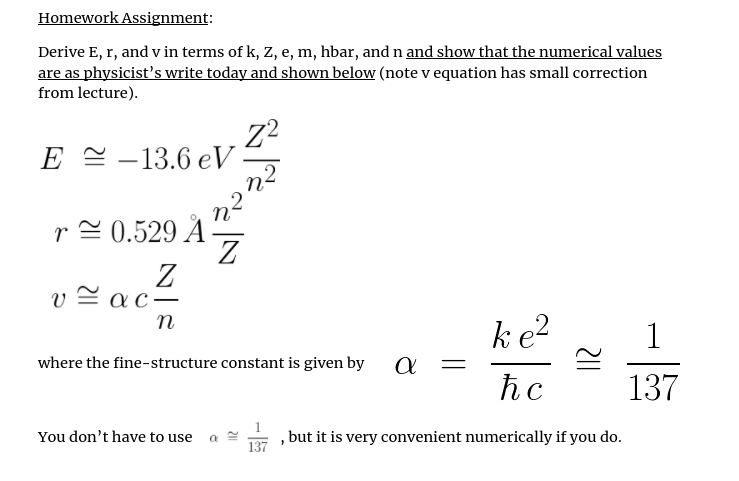 Omewor Ssignmen Derive E R And V In Terms Of K Z Chegg Com