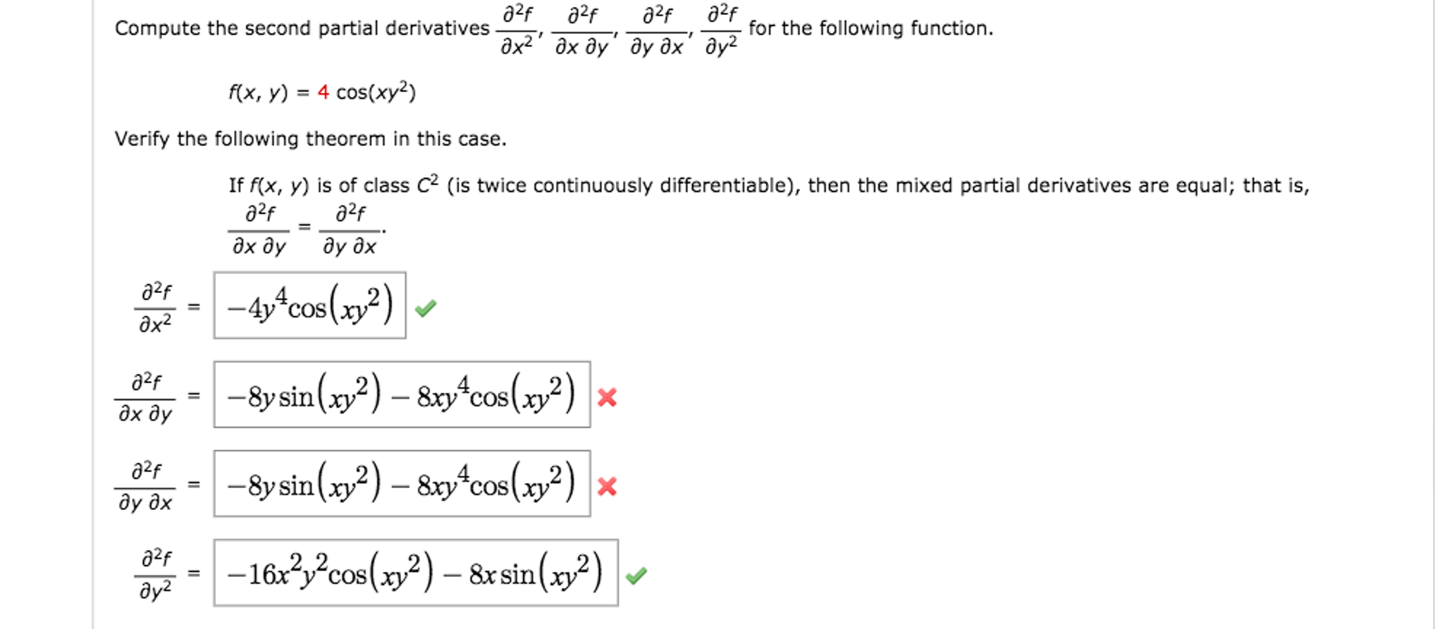 Solved Compute The Second Partial Derivatives Partial Chegg Com