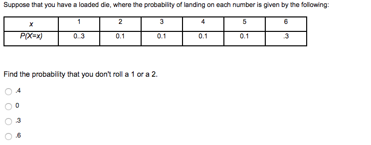 Solved: Suppose That You Have A Loaded Die, Where The Prob... | Chegg.com