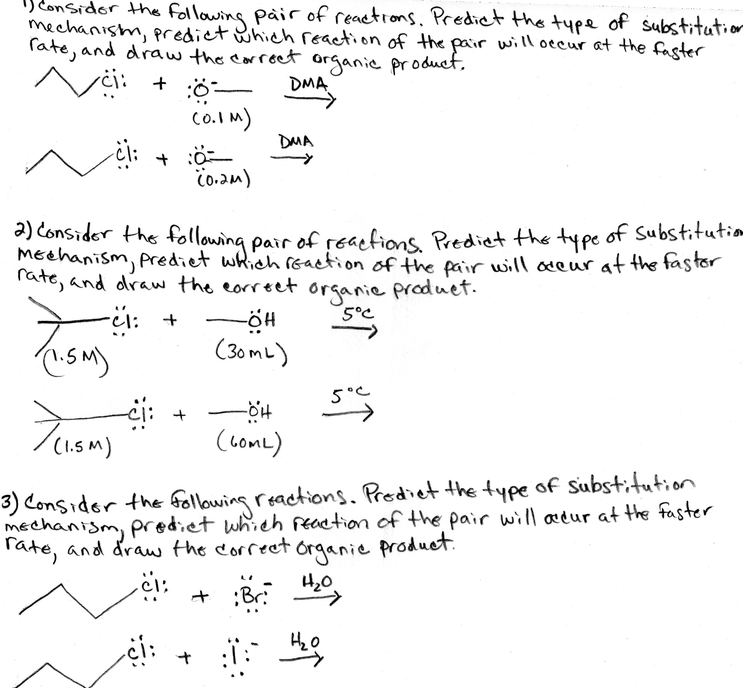 draw how reaction mechanism to Reaction. The Predict Of Pair T Consider Following