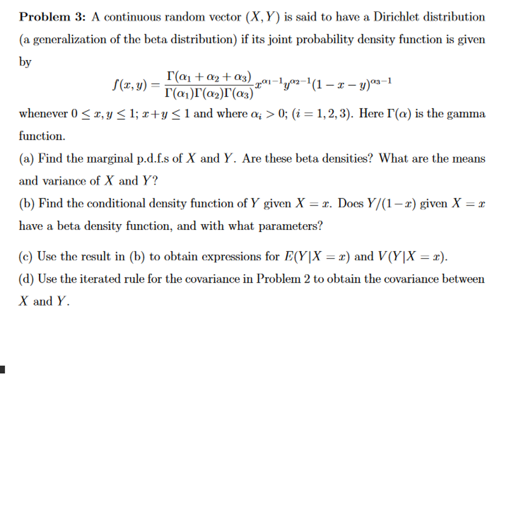 Solved A Continuous Random Vector X Y Is Said To Have Chegg Com