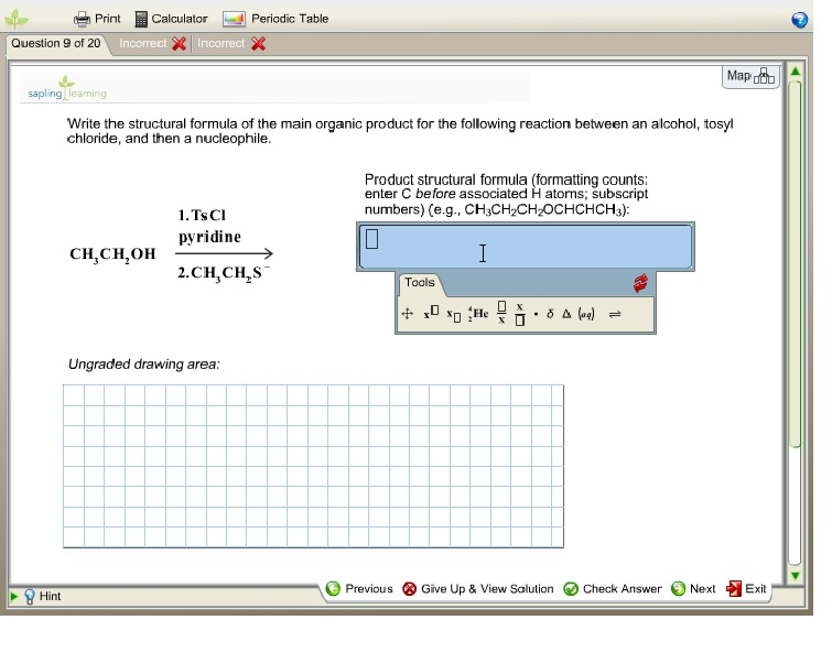 on solutions chemistry test questions mainorganic for Write of the the structural the formula product