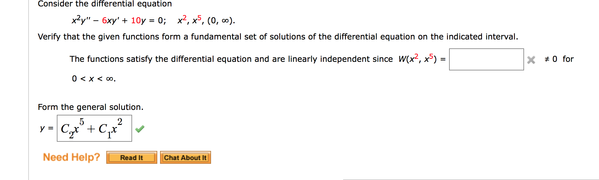 Solved Consider The Differential Equation X 2y 6xy 10y 0 Chegg Com