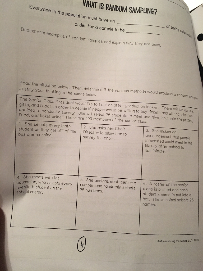 SAMPLING? Populatio WHAT ... In IS The Everyone RANDOM Solved: