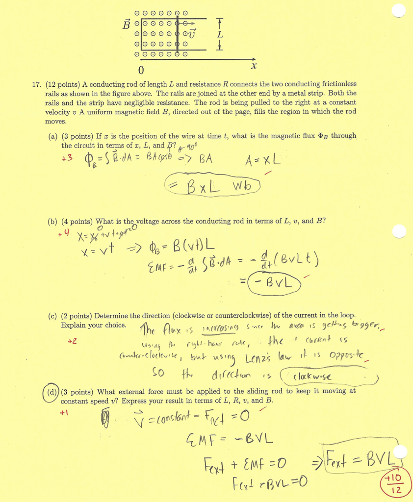 Solved 17 12 Points A Conducting Rod Of Length L And R Chegg Com