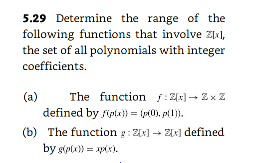 Solved 5 29 Determine The Range Of The Following Function Chegg Com