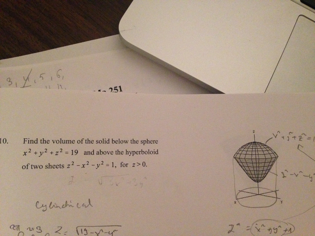 Solved Find The Volume Of The Solid Below The Sphere X 2 Chegg Com