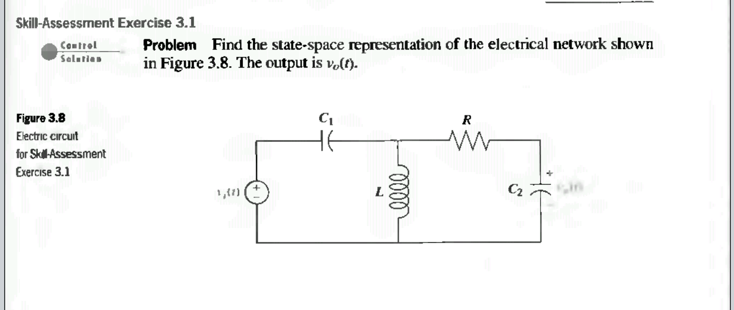 Solved Find The State Space Representation Of The Electri