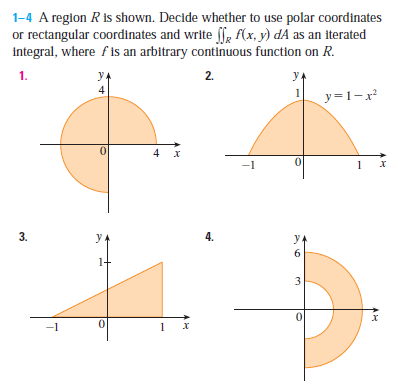 Solved 1 4 A Region R Is Shown Decide Whether To Use Pol Chegg Com