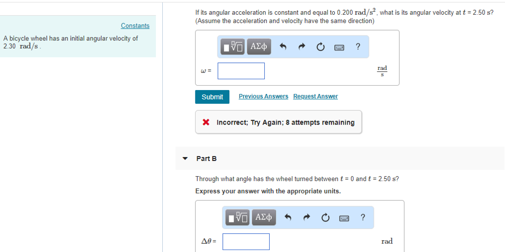 Solved If Its Angular Acceleration Is Constant And Equal