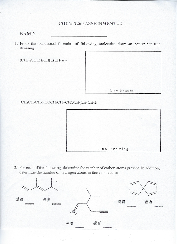 Solved Chem 2260 Assignment 2 Name 1 From The Condense