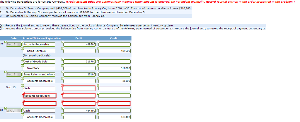 The Following Transactions Are For Solarte Pany Chegg 