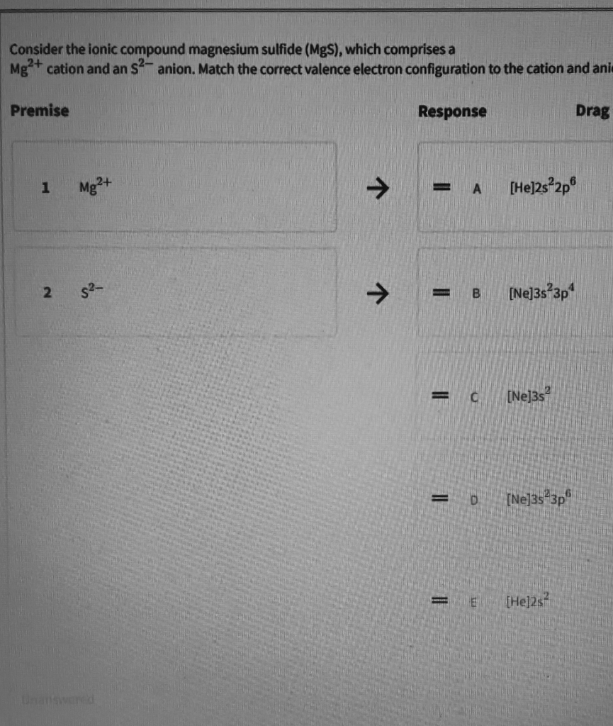 Solved Consider The Ionic Compound Magnesium Sulfide (MgS