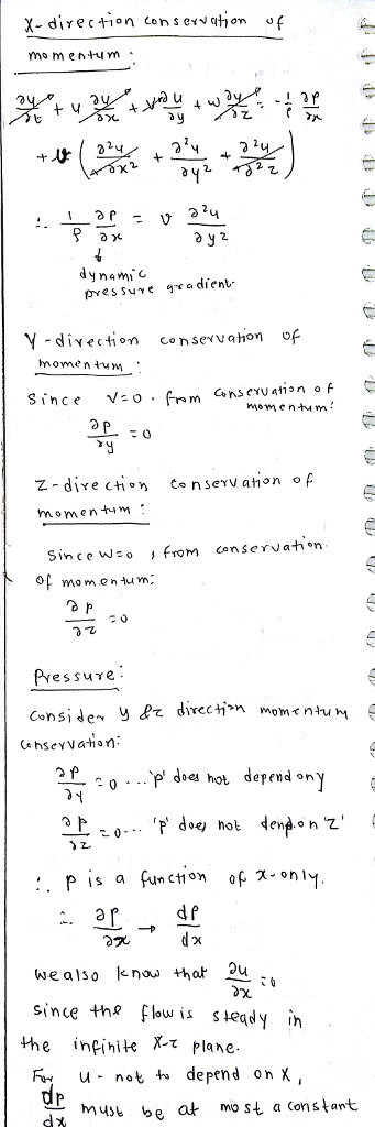 X- direction Cons e momen+4m . ?´?.vey ,«J?.? . + V 024 ? 2. dynami divection conservahon op momentum momentu, Since Wo fro