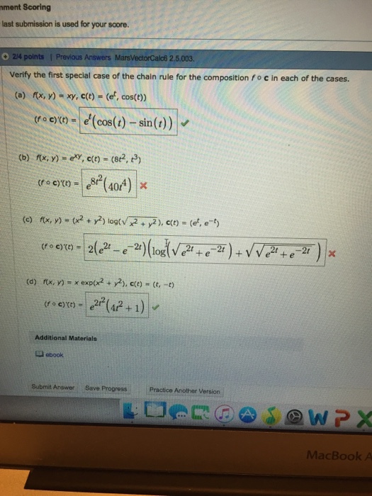 Solved Verify The First Special Case Of The Chain Rule Fo Chegg Com