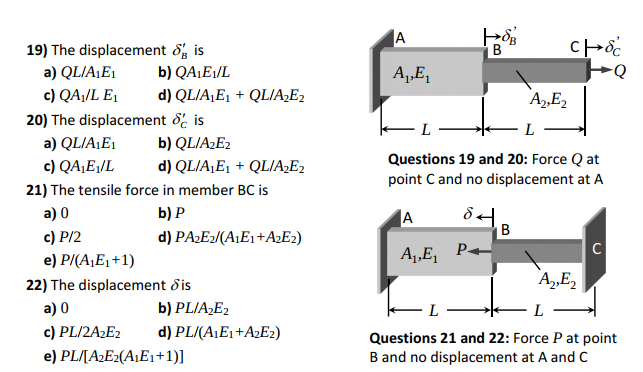 Solved The Displacement Is Delta B Is Ql A 1e 1 Qa 1e 1 Chegg Com