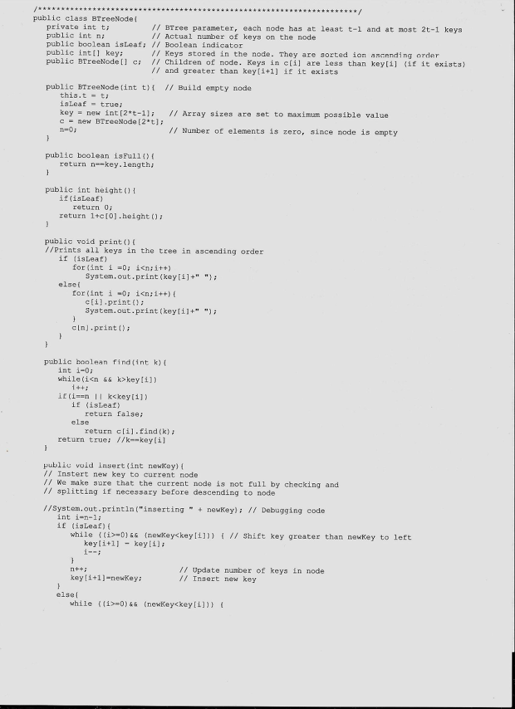 Java Write Method Receives Reference Root B Tree T Integer D Prints Descending Order Keys Q Answersbay