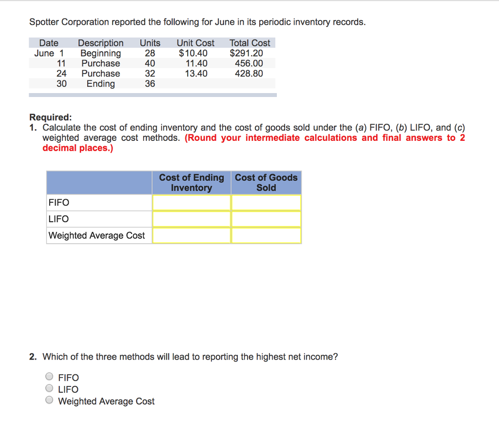 Solved Given The Following Information 1 Calculate The Chegg Com